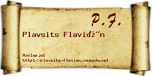 Plavsits Flavián névjegykártya